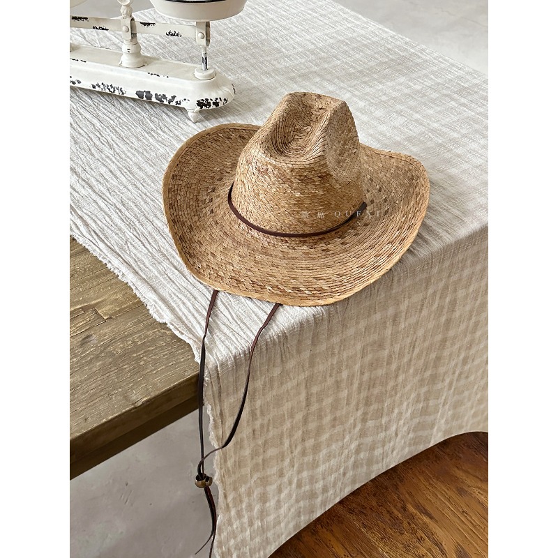 Sun Hat Wide Brim - Модная плетеная вручную шляпа из пальмовых